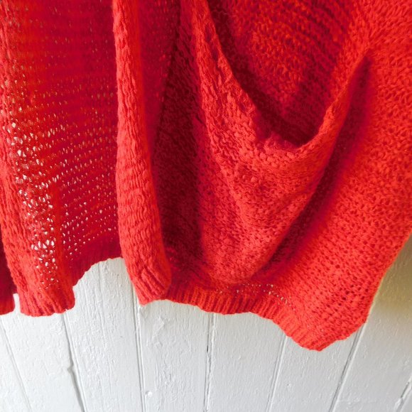 💕 Bright Red Lightweight Open Front Knit - Picture 9 of 14